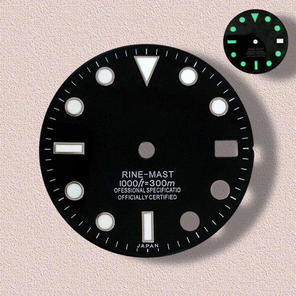 جودة عالية 28.5 مللي متر S شعار NH35 SUB/SKX007 الطلب مناسبة لحركة NH35/NH36 الأخضر مضيئة NH35 الملحقات