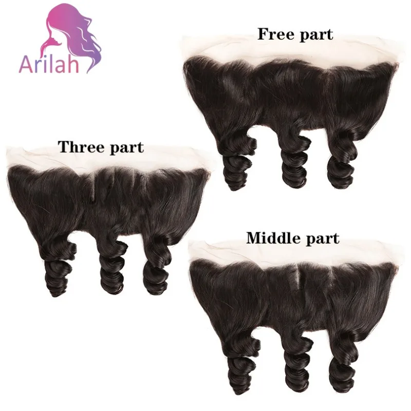 13x4 루즈 웨이브 레이스 클로저 인모 투명 레이스 프리 플러킹 프리 파트 100% 브라질리언 버진 인모 풀 엔드