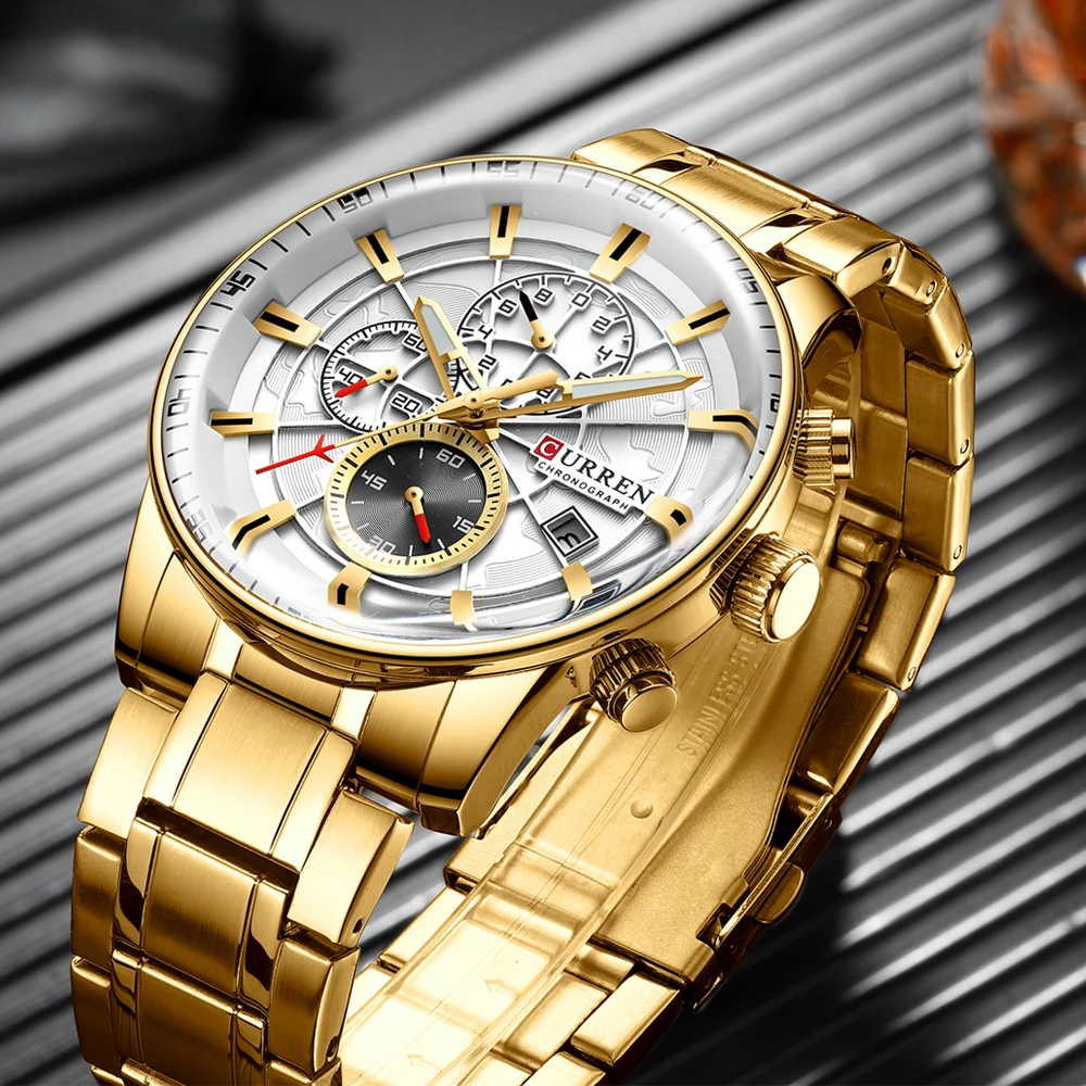 Curren 8362 Men Watch Business Stainless Steel Quartz Casual Fashion Wristwatch 6-Hand Luxury Relogio Masculino