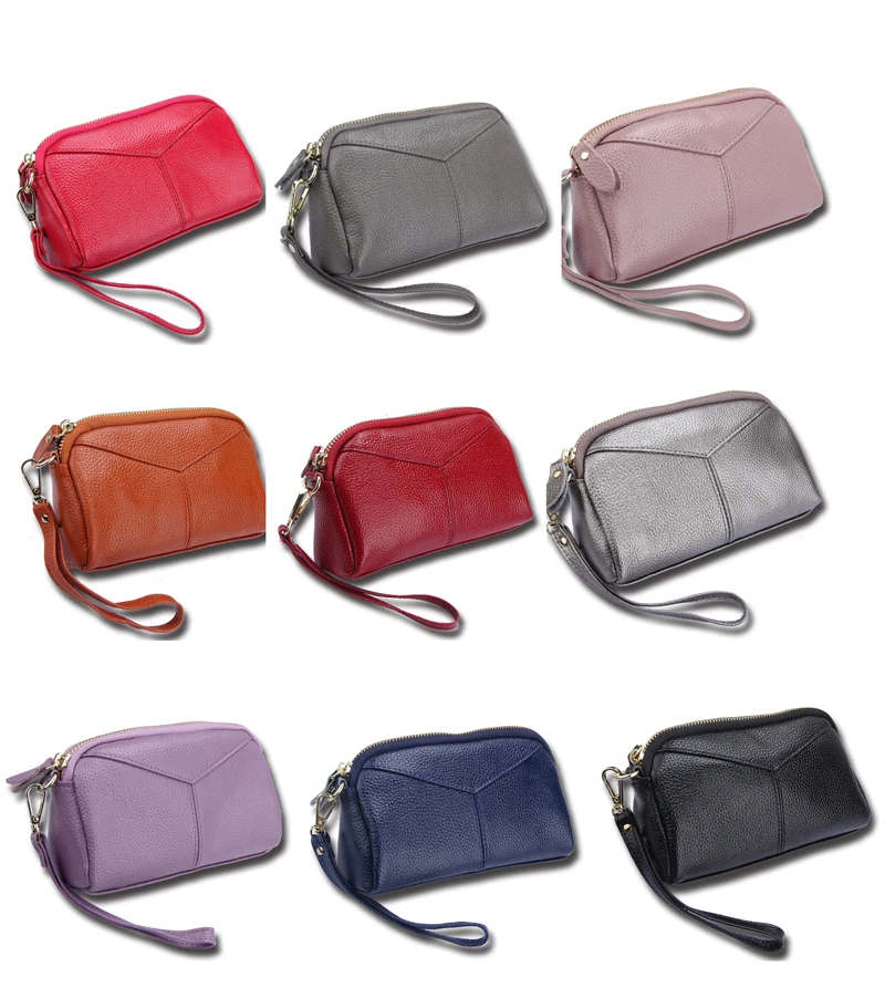 Genuine Leather Women Day Clutch Bags Handbags Women Brand Ladies Wristlet Clutch Wallet Female Purse Evening Party Bag