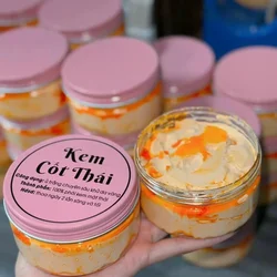 Kem Body Cốt Thái Rỉ Dầu Vàng Nắp Hồng 200g Trắng Mịn da , chống lão hóa , dưỡng ẩm da