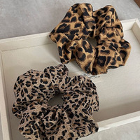 Leopard Print Hair Tie Korea Fashion Hair Rope Oversized Scrunchie For Women High Elasticity Elastic Hair Band Hair Accessories