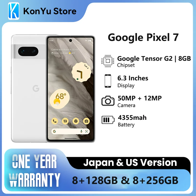 구글 픽셀 7 5G 스마트폰, 6.3 인치, 8GB RAM, 128GB, 256GB ROM, 4355mAh, 50MP NFC, 옥타코어, 4G LTE, 안드로이드 13 휴대폰 2022, 최신