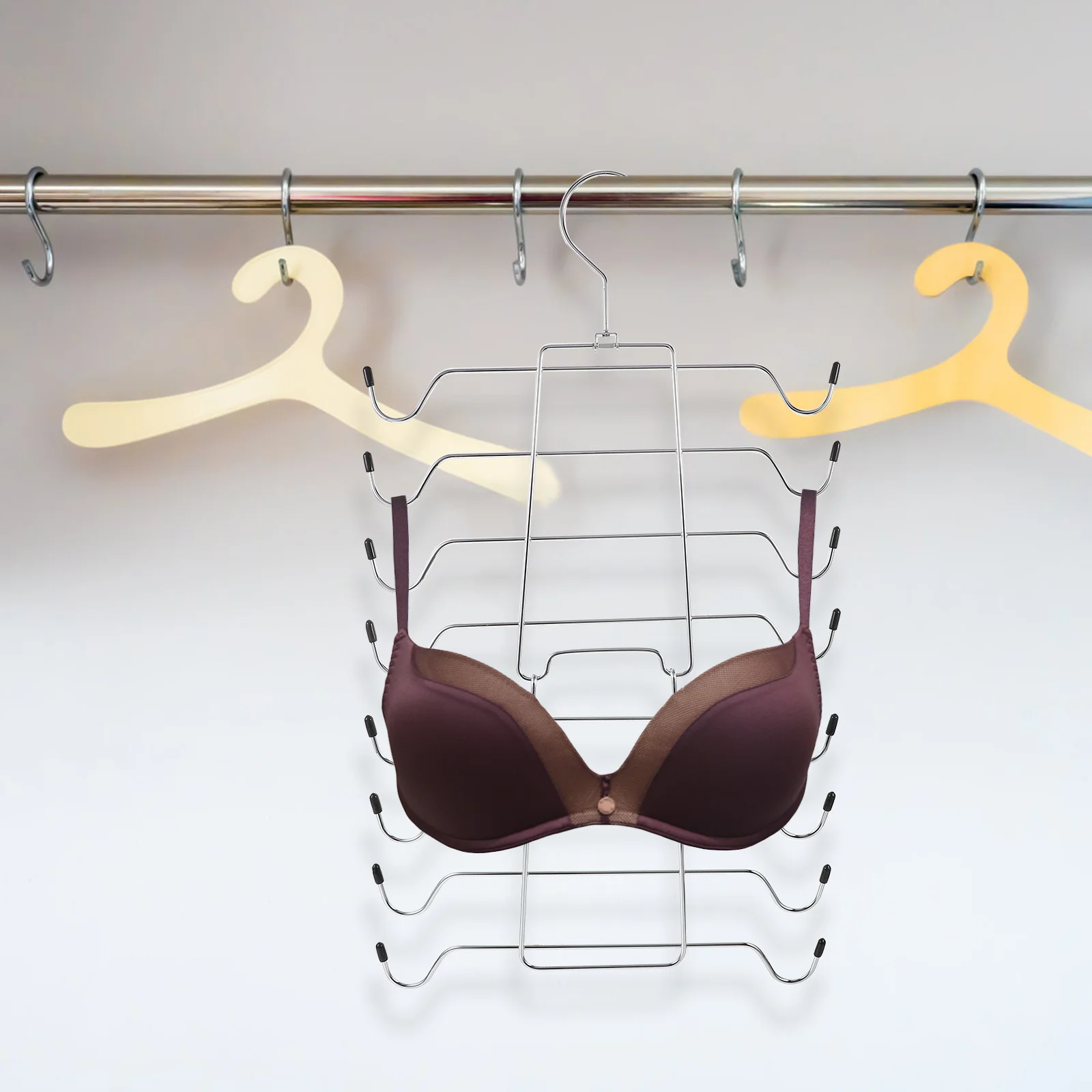 

Foldable Iron Bra Hanger Multi-Layer Underwear Storage Organizer Closet Space Saver Bra Storage Organizer for Closet