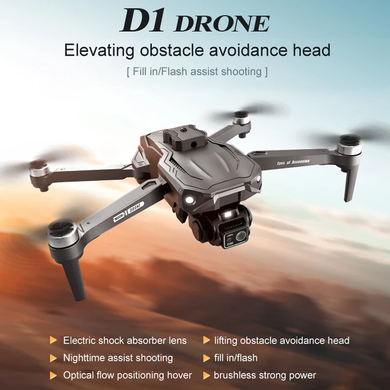 Intelligent Unmanned Aerial Vehicle for Lifting and Avoiding Obstacles with 150 ° Electric Adjustment Dual Camera Four Axis Airc