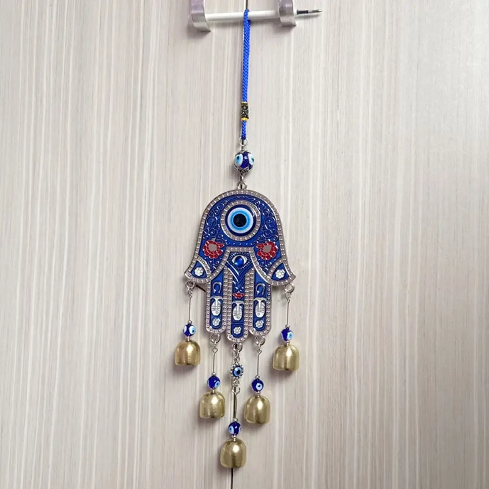 Wall Decoration Fatima Hand Wind Chimes Hamsa Hand Good Lucky Blue Evil Eyes Pendant Hanging Ornaments Blessing Protection