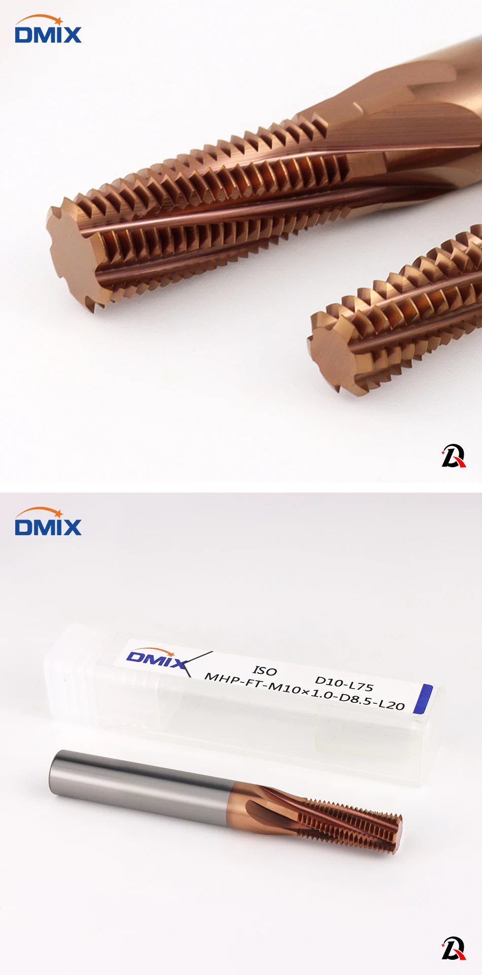 DMIX Vollgewindefräser mit Hartmetallbeschichtung Vollgewinde MHP MAL M3 M4 M5 M8 M10 M12 M14 M16 – Detail 7