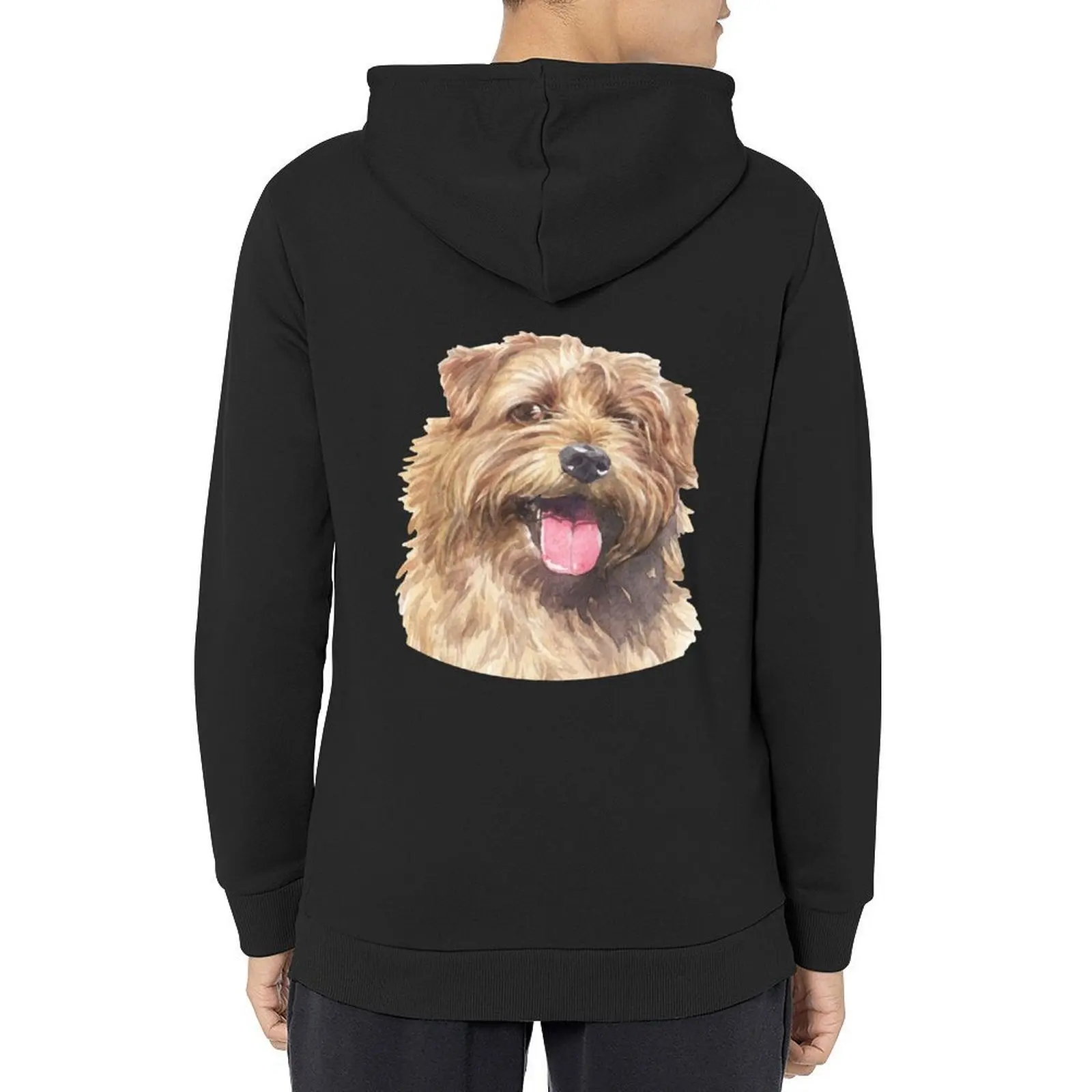 

Cute Norfolk Terrier Watercolor Art Hoodie men wear autumn jacket men hooded shirt graphic t shirts men men's oversize hoodie