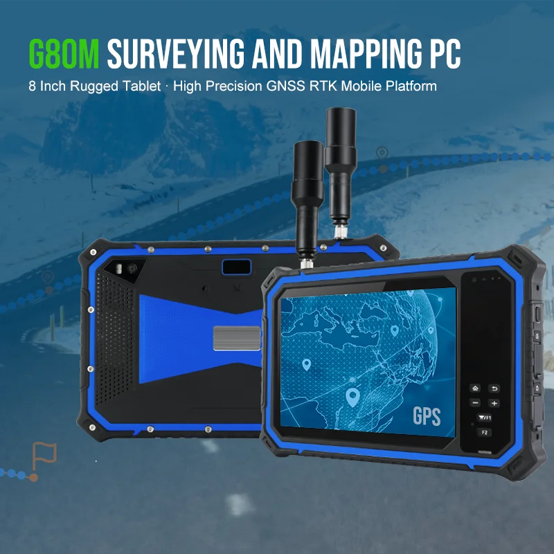 HUGEROCK G80M Rugged GNSS RTK Tablet 8 Inch GEO/GIS/GPS Surveying Receiver Mobile Measurement Positioning Terminal 18900mAh