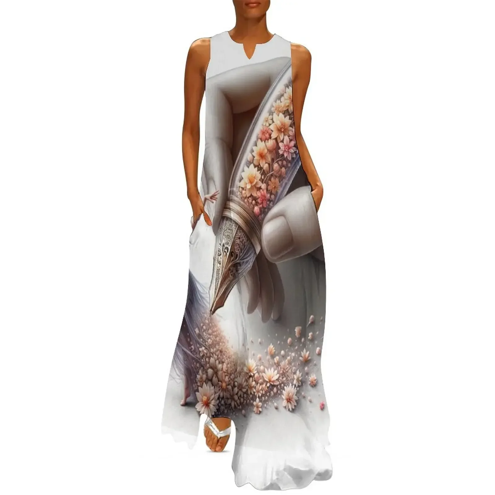 

Dance of Creation - Pen and Flower Art Long Dress elegant women's dresses for wedding dresses for woman 2025 Dress