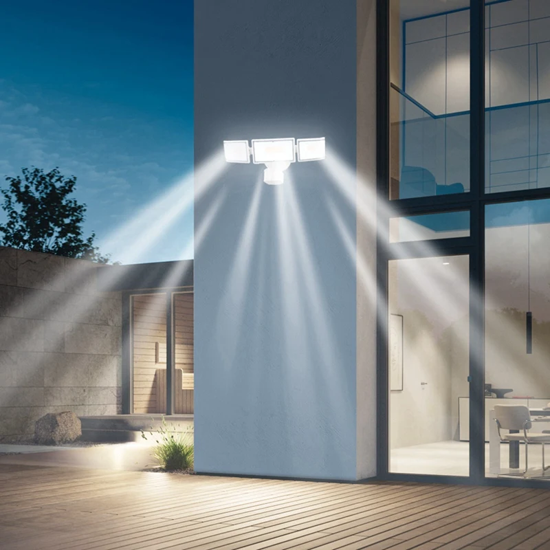 ABAE-70W 7000LM Luces LED con sensor de movimiento para exteriores, luces de inundación para exteriores, luces para exteriores, casa, garaje, patio
