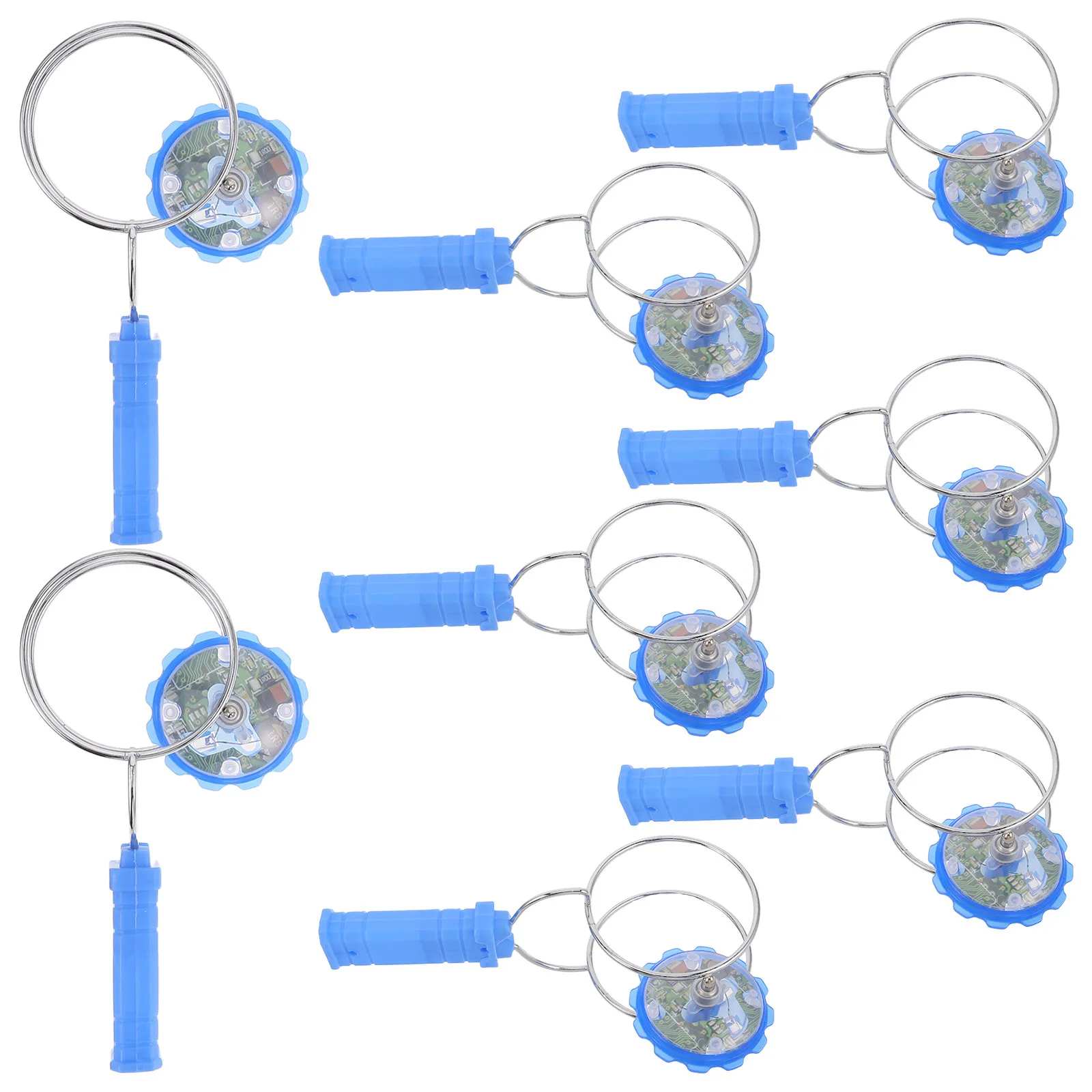 

8 шт. светящихся вращающихся волчков с синими светодиодами, ручное вращение, для детских праздников, наполнители для подарочных пакетов, светящиеся в темноте