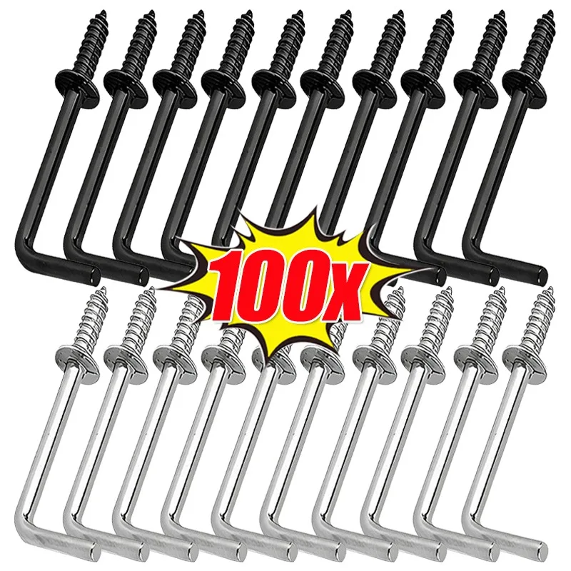 Heavy Duty Self Tapping Screw L-Shaped Metal Hook Right Angle Ceiling Hook For Hanging Pictures Home Organizer Hangers Wholesale