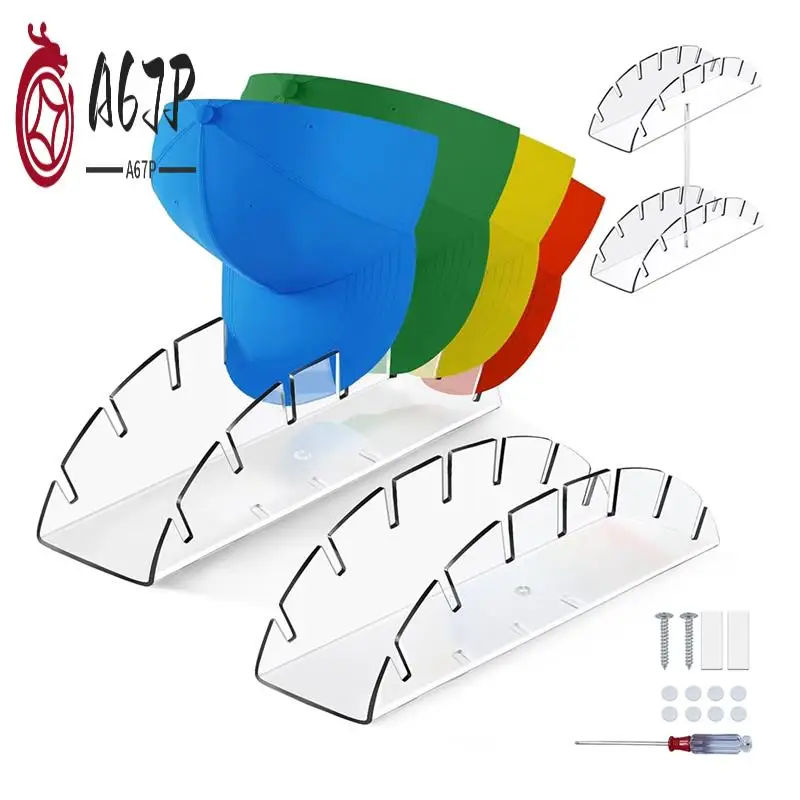 

A67P-органайзер для бейсбольных кепок, двухслойный акриловый органайзер для бейсбольных кепок, вешалка для шляп, органайзер для дома