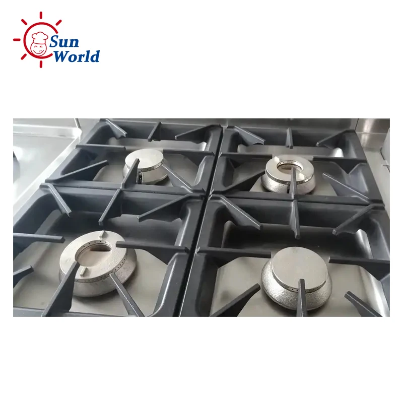 موقد نطاق الطبخ بالغاز في مطعم الفندق مع 6 شعلات ومعدات مطبخ فرن