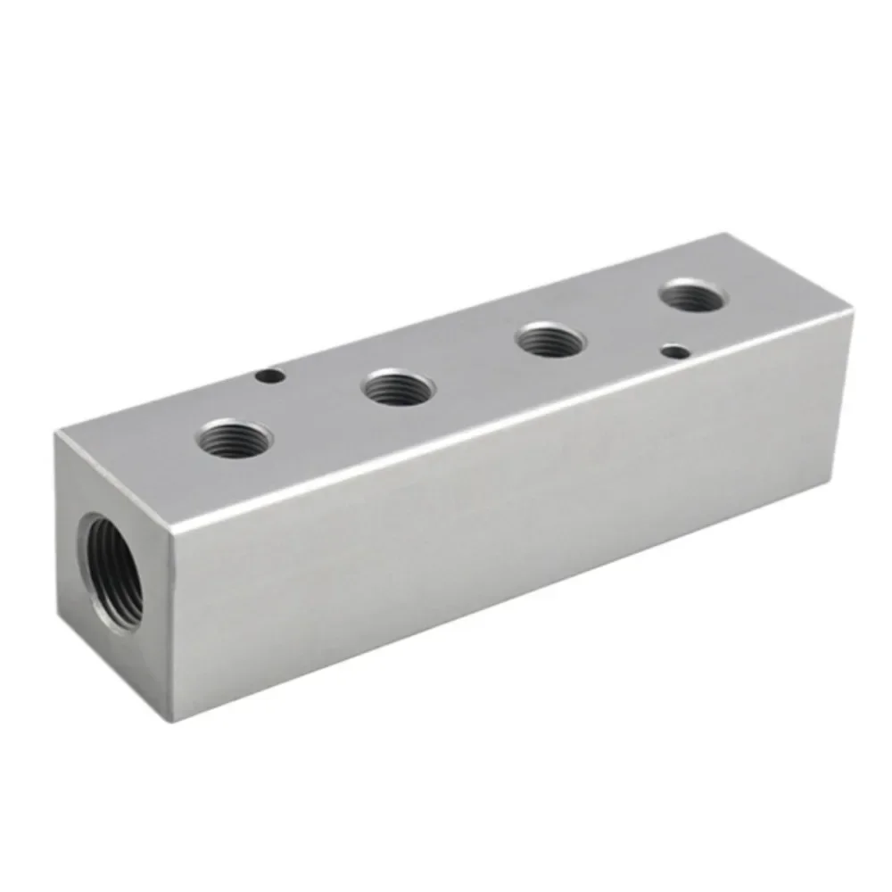 (Port To Port 35mm) 40x40mm G1/2 In G1/4 Out 2-12 Ways Aluminium Alloy Distributor Manifold Splitter Block Pneumatic Air Fitting