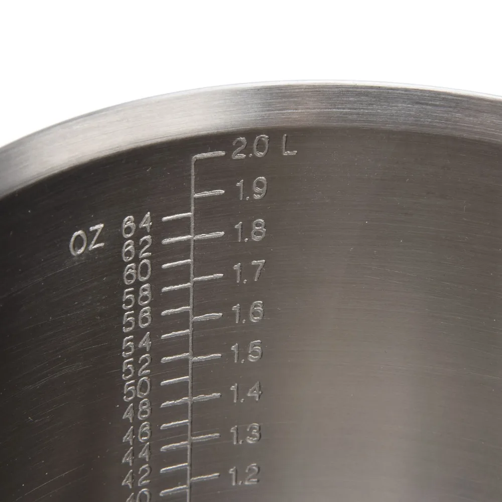 304 Stainless Steel Stainless Steel Measuring Cup Large Mouth 1000/2000ML Capacity Graduated Beaker Durable Engraved Markings