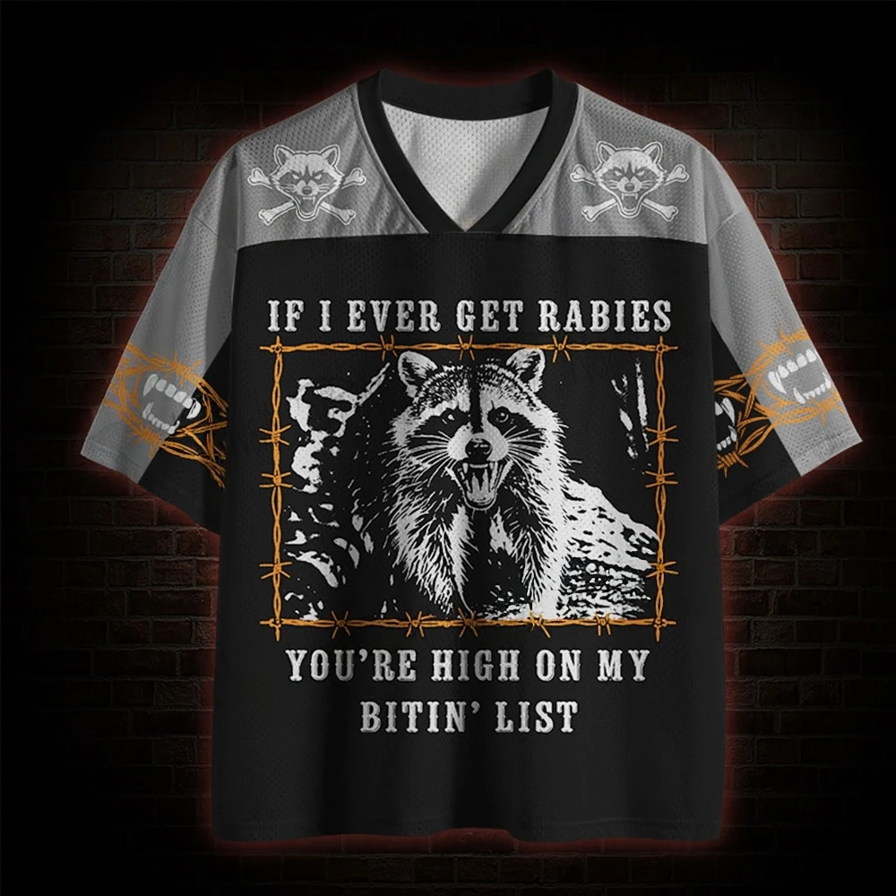 2026 New Halloween Retro Gothic Dark Unisex Jersey,Vintage Raccoon Skull Graphic Top,Adult and Kids Available,For Party Festival