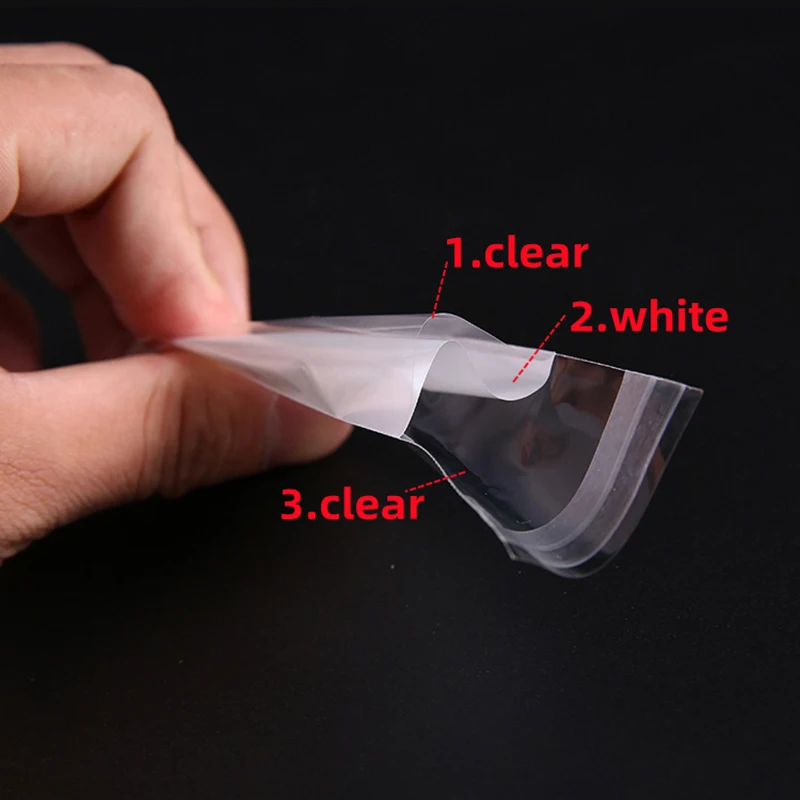 TETP 100Pcs Three Layers Clear Self Adhesive Bags With Hang Hole Earrings Necklaces Hair Clips Jewelry Display Storage Opp