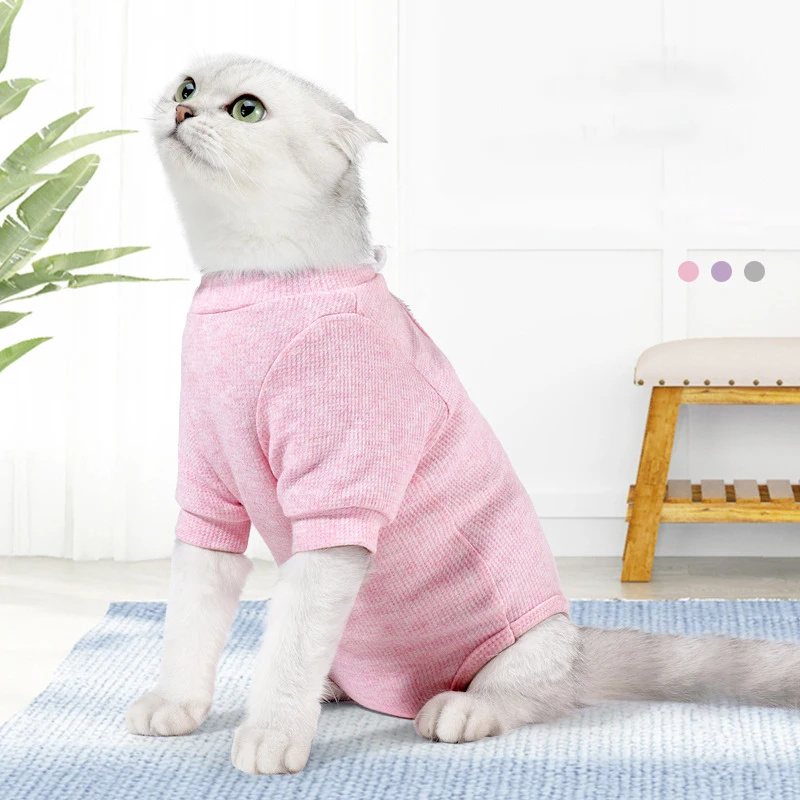 

Adjustable Velcro Design Pet Recovery Set Anti-licking Soothing Soft Cotton Cat Surgical Suit Simple Postoperative Clothing