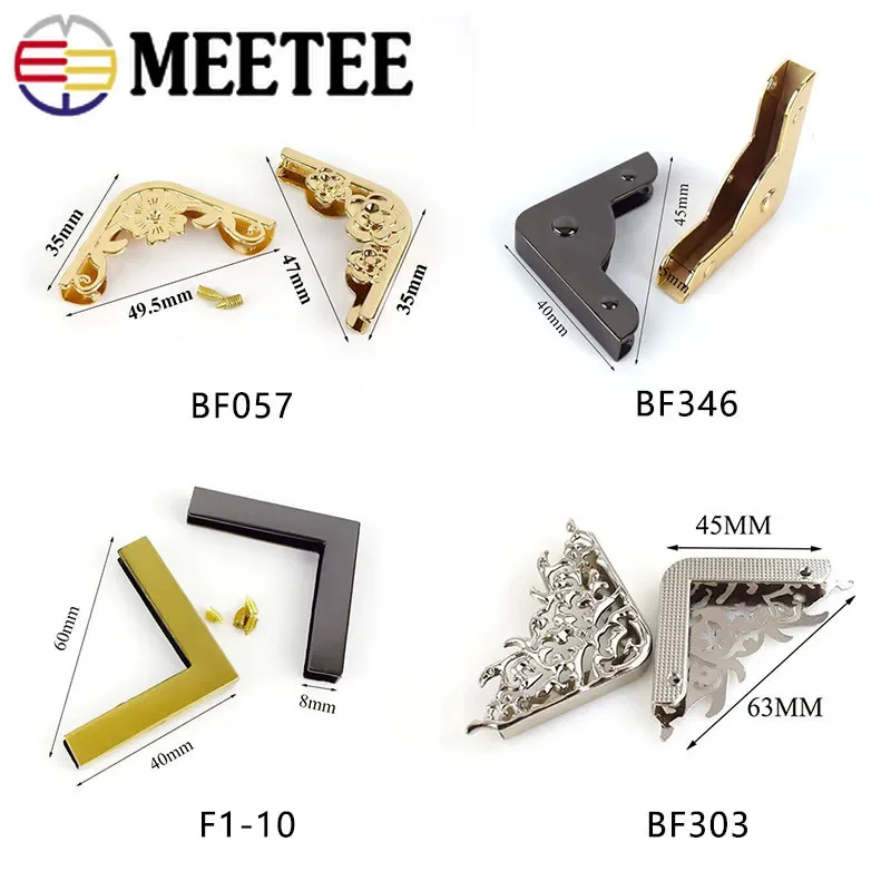 4/10pcs Meetee Bag Edge Corner Metal Buckles Purse Handbag Edges Protection Decor Clip Clasp for Bags Hardware Accessories