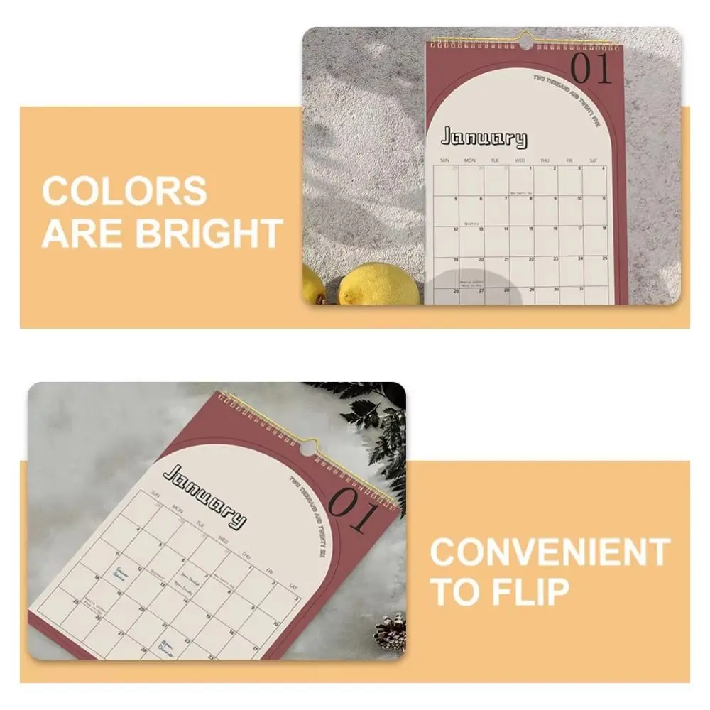 Calendario de pared creativo 2025, planificador en inglés, calendario de pared mensual portátil, planificador minimalista de lista de tareas