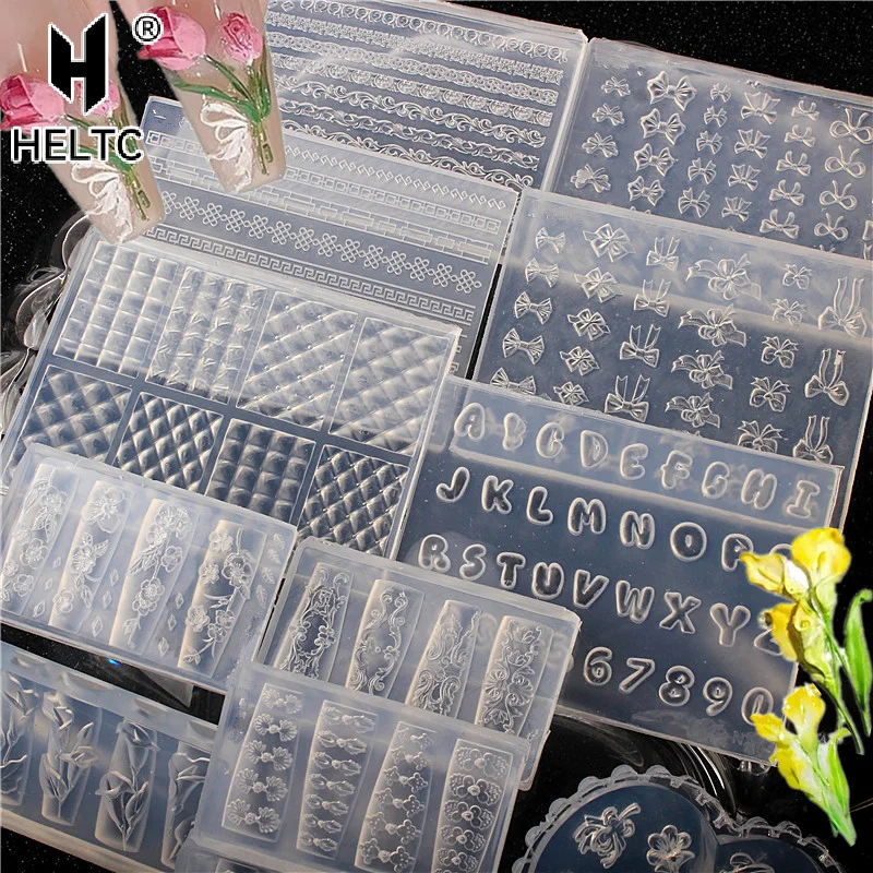 1 Pcs Tulip Sea Shell Jellyfish Goldfish Starfish 3D Acrylic Nail Mold Nail Decorations DIY Silicone Manicure Mold Nail Art Mold