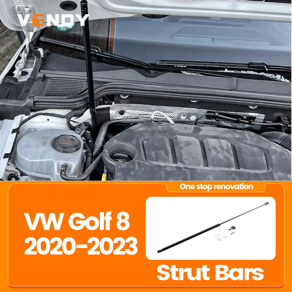 

Передняя стойка капота для VW Golf 8 MK8 2020 2021 2022 2023 1 шт. Подъемные опорные планки Газовые пружинные демпферы Тяга крышки двигателя