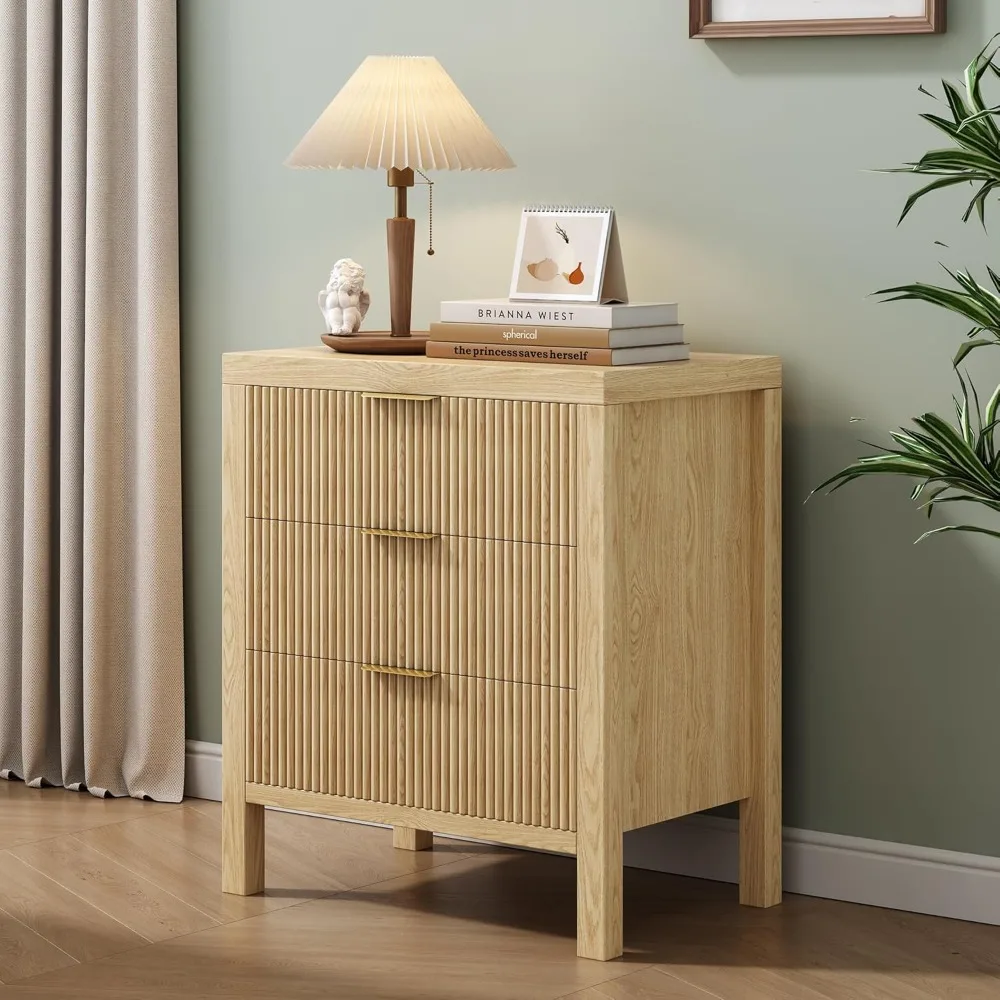 6-drawer mid-century modern nightstand pair for bedroom