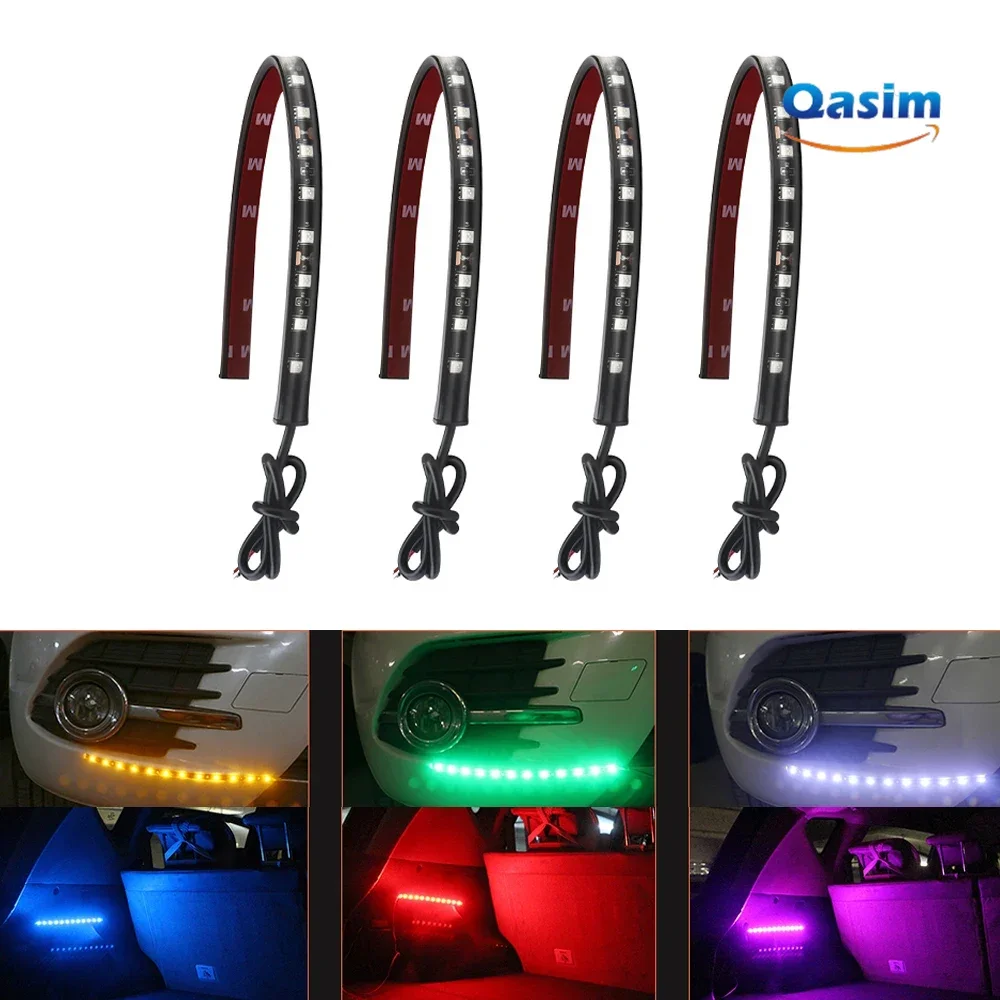 

4PCS LED Strip Neon Lights 30CM 12in Underbody Under Dash Accent Decoration Light for Car Motorcycle Boat Marine 12V Waterproof