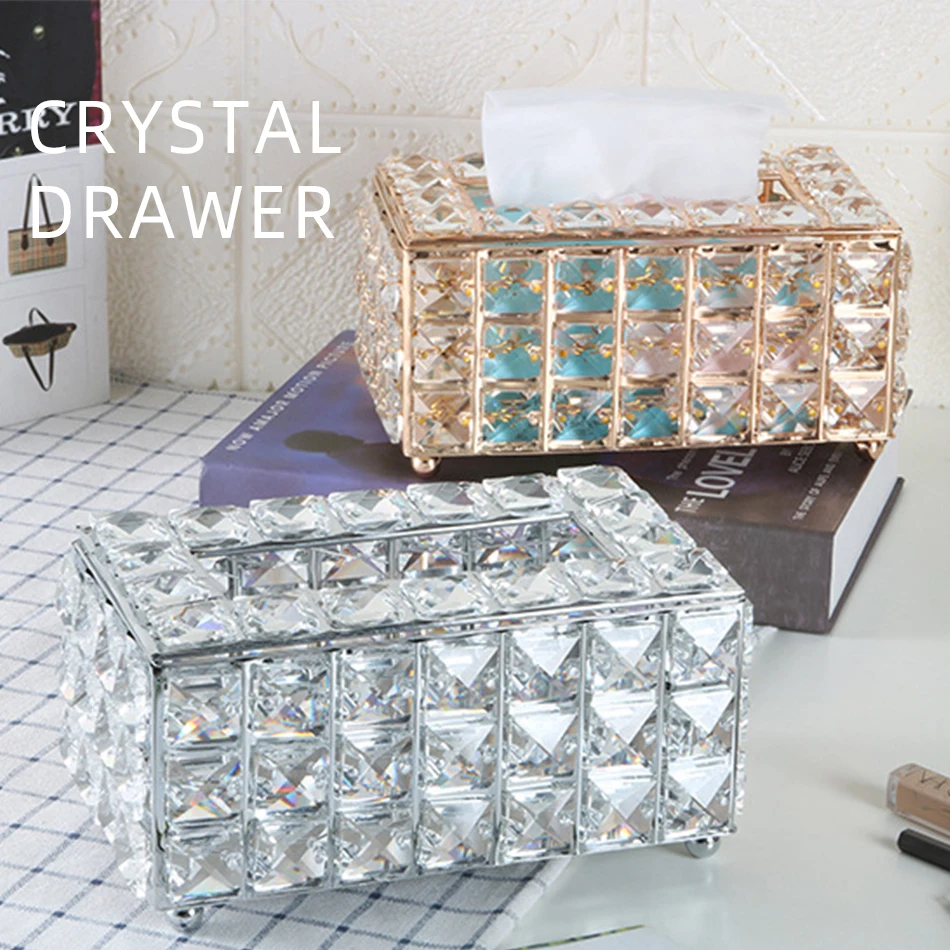 

Tissue Box Holder Facial Crystal Cube Napkin Dispenser Bedroom Office Hotel Cafe Coffee House Cat Bar Diamond Sparkle Boxes