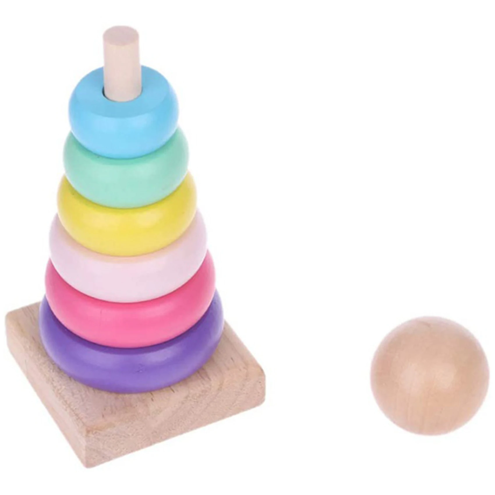 Regenboog Stapelring Toren Nietje Ring Blokken Baby Cadeau Speelgoed Vroege Leermiddelen Houten Peuter Baby Speelgoed