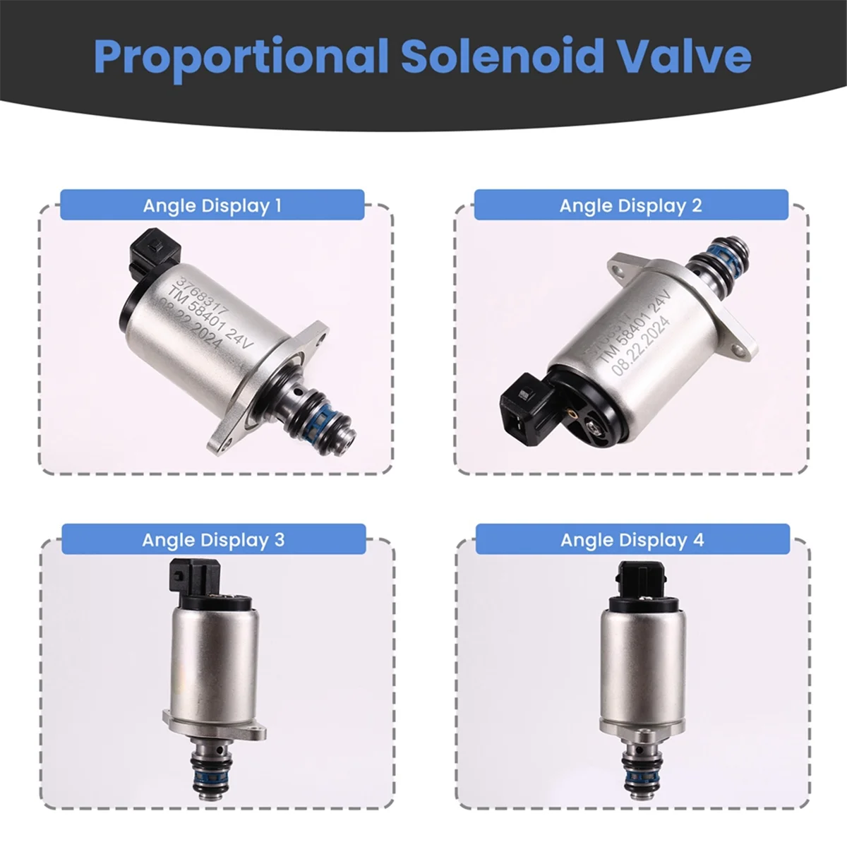 

#79I Automotive Parts & Accessories,24V Proportional Solenoid Valve for Parker 923636.0756 Tractor Truck,Silver