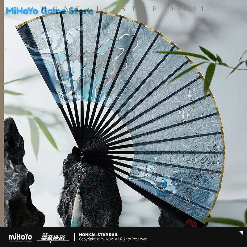 

Genuine Feixiao Folding Fan Original Honkai Star Rail Feixiao Theme Impression Serie Fan Costume Halloween Cosplay Feixia Gifts