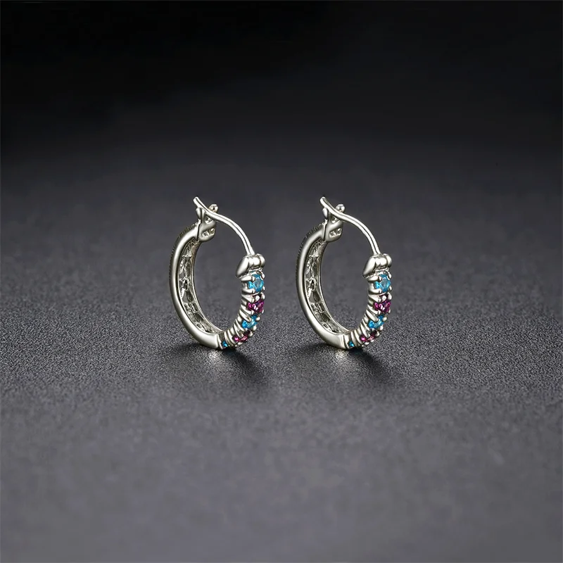 

Natural 925 Solid Sterling Silver Clip Hoop Huggie Earrings for Women Gemstone Fashion Jewelrys