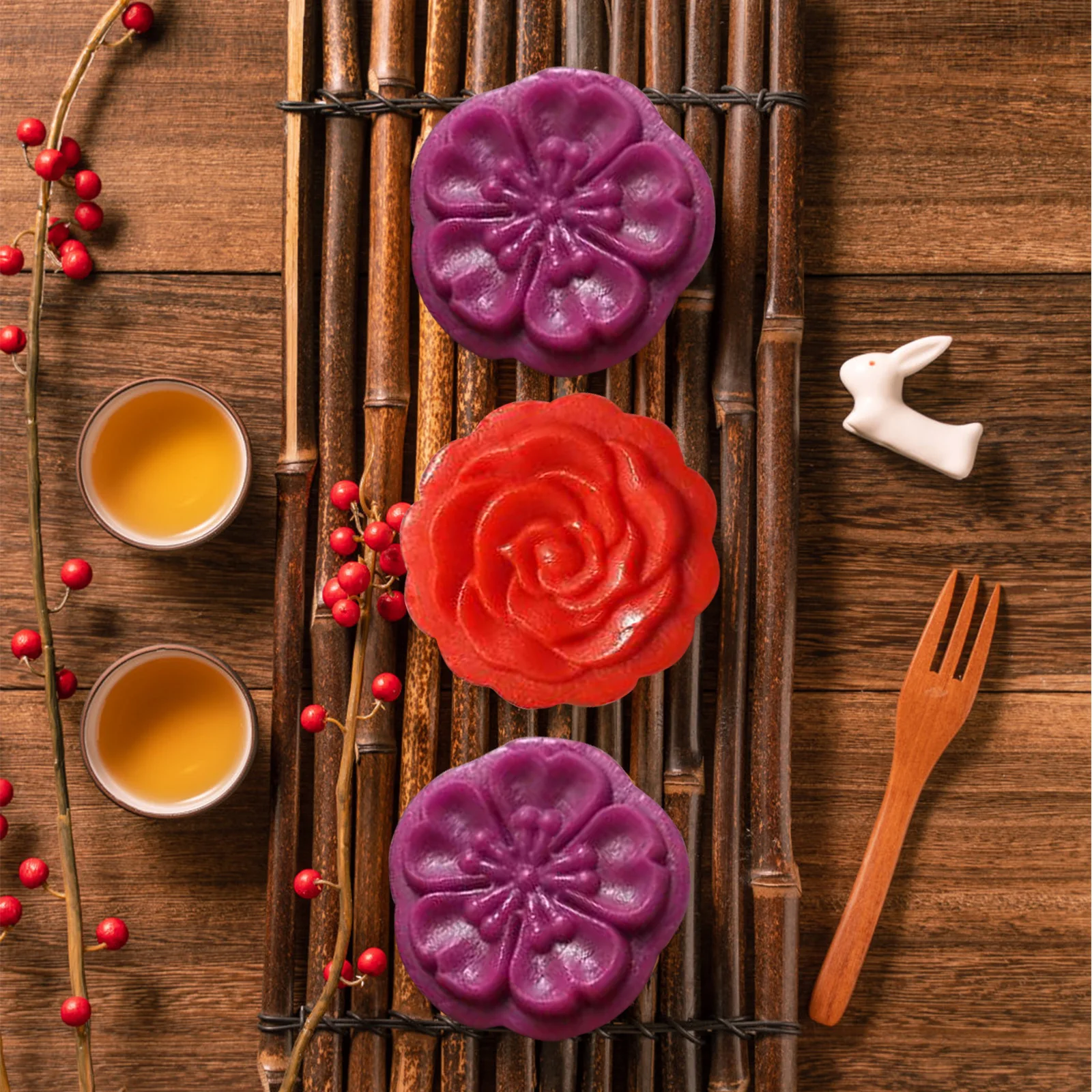 

Traditional Wooden Moon Cake Mold Chinese Mooncake Press Lightweight Natural Wood Baking Mold for Mooncake DIY and