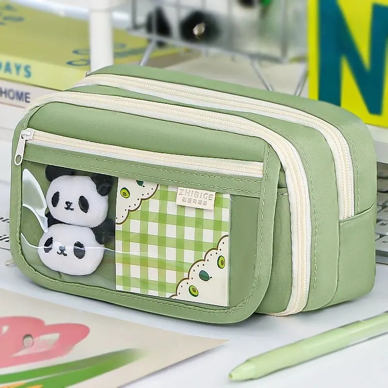 Cute large-capacity pencil case, large-capacity pencil bag, student stationery storage bag, student supplies, school stationery