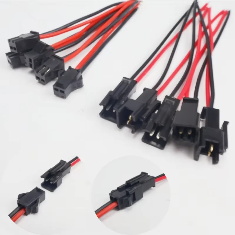 5 / 10 Pairs 15CM JST SM 2 Pins Plug Male and Female Wire Connector Wire Cable Pigtail Plug For LED Strip Light Tape Lamp Driver
