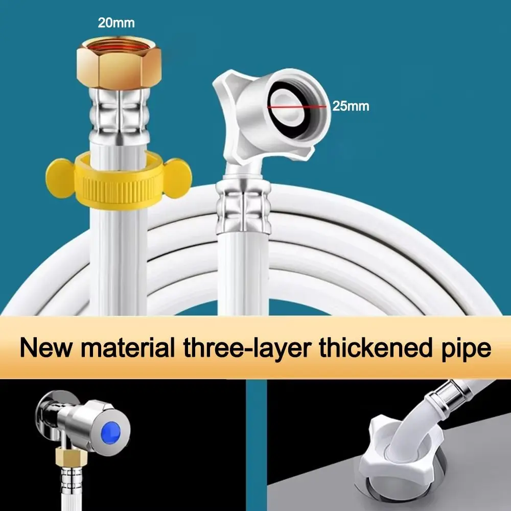 

Шланг для водопровода из ПВХ, длина 80-500 см, G1/2-G3/4 дюйма, гибкий армированный шланг, взрывозащищенный, высоконапорный, для кухни и ванной комнаты
