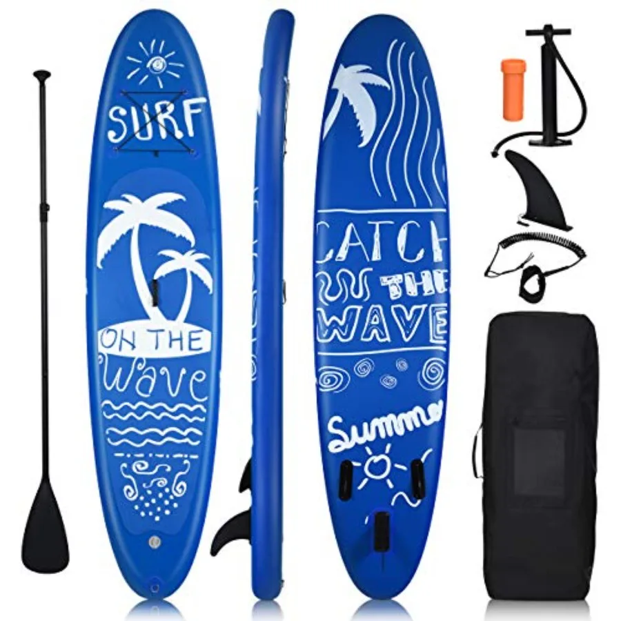 

Inflatable Stand Up Paddle Board for youth and adult use, PVC drop-stitch material, blue-gray color, 6.5 thick with wide stance