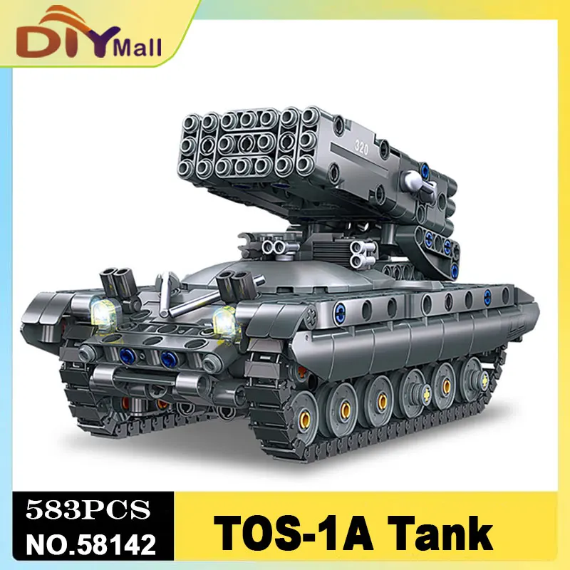 

TOS-1A Набор строительных блоков для тяжелой ракетной установки MOC 58142, военная модель танка, классический коллекционный подарок для мальчиков и детей