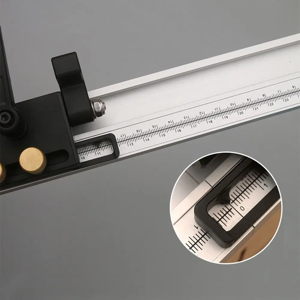 

T-Tracks Slot Woodworking Slide Ruler with Scale Width 45mm Saw Table Tools Push Handle Fixed Clamp Woodworking Miter Track