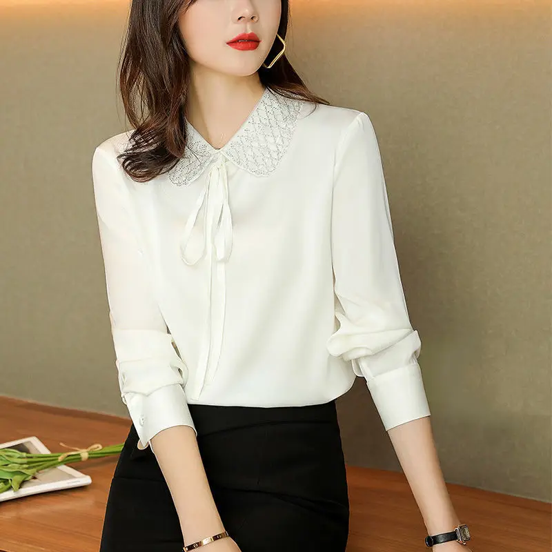 Spring Summer Fashion Black Mesh Long Sleeve Chiffon Shirt Aesthetic Urban Office Wear 2022 Korean Women Elegant Pullover Blouse