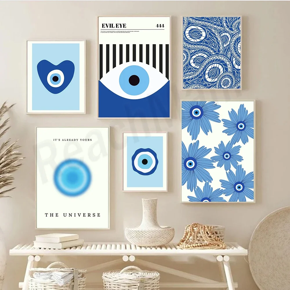 Evil Eye Protection Poster, Evil Eye Print, Bauhaus Poster, Greek Evil Eye, Turkish Evil Eye Art, Aura Nazar Poster Wall Art