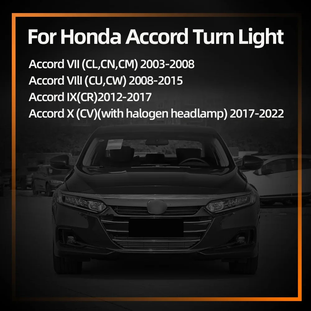 Turn Signal LED Lights For Honda Accord 8th 9th 7th 10th Gen 2012-2015 2016 2017 2018 2019-2022 2003-2008 Amber Indicator Bulbs