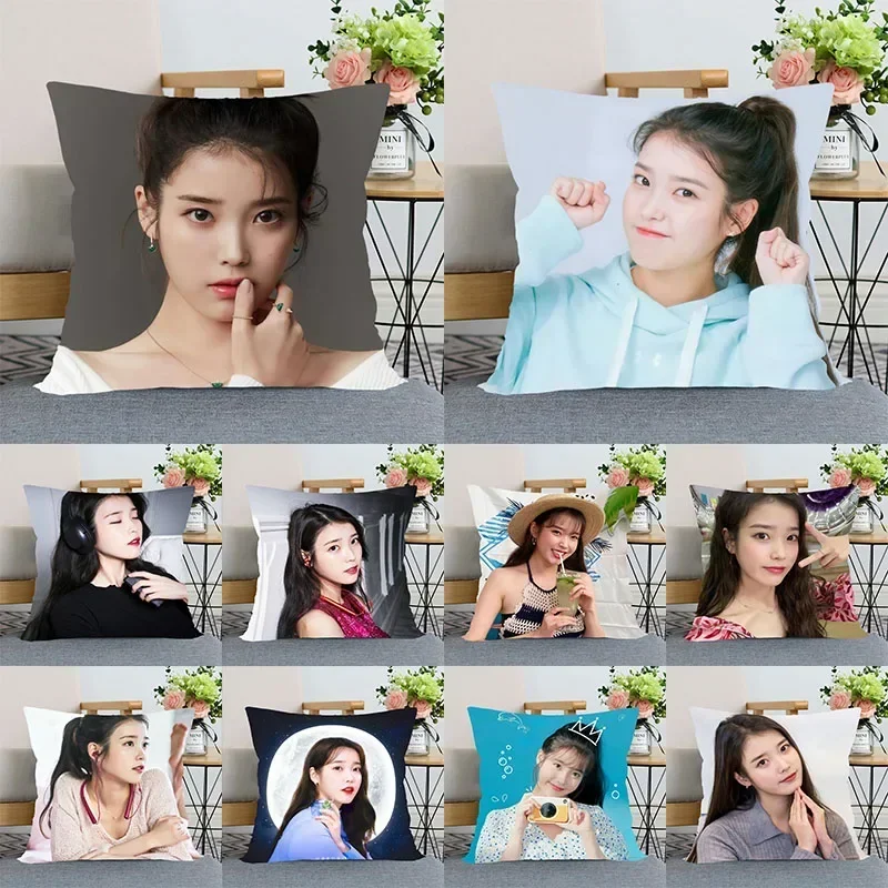 New IU Lee Ji Eun Pillow Case For Home Decorative Pillows Cover Invisible Zippered Throw PillowCases 45X45cm