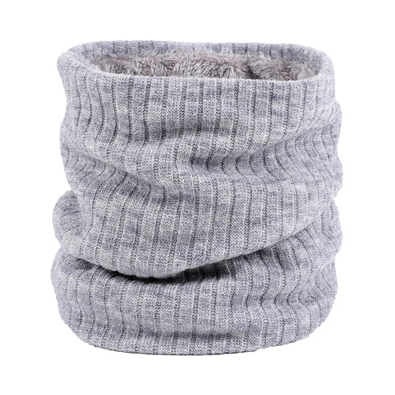 Knitted Scarf Winter Warm Snood Scarves Solid Thicken Wool Fur Neck Warmer Unisex Men Neck Scarfs Ring Female Pullover Scarf