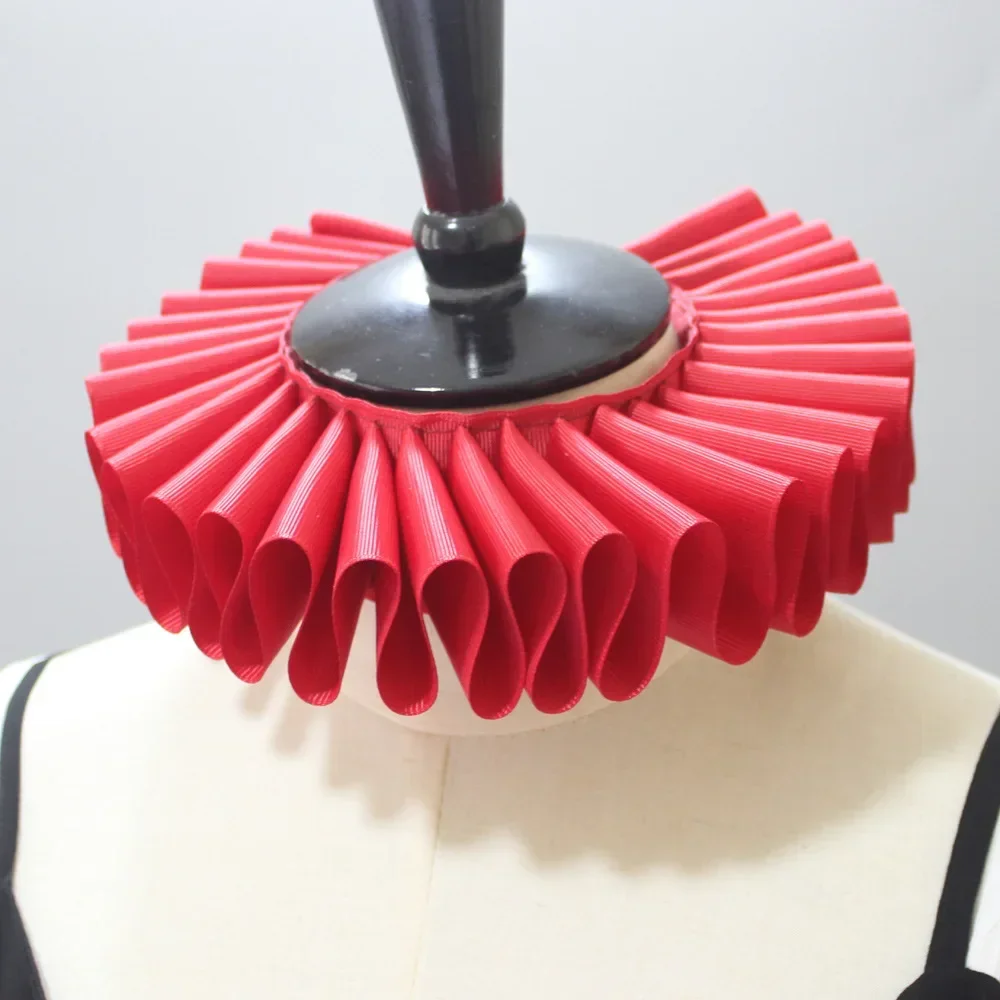 Vintage Renaissance Ruffle Fake Collar Victorian White Black Neck Ruff Medieval Court Noble Elizabeth Clown False Collar