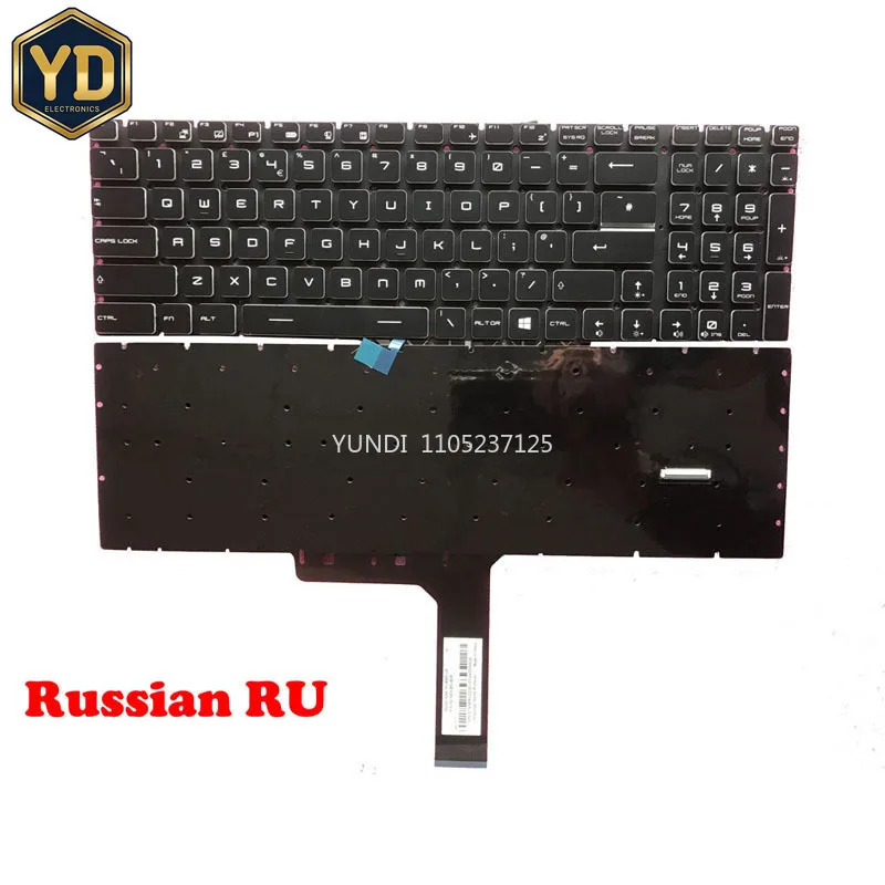 YD Per Key RGB Backlit RU Keyboard For MSI GE63 8RE 8RF MS-16P7 9SE GE73 GL65 GL75 GP65 GP75 GT76 GS73 GS75 GT63 GF75 Russian RU