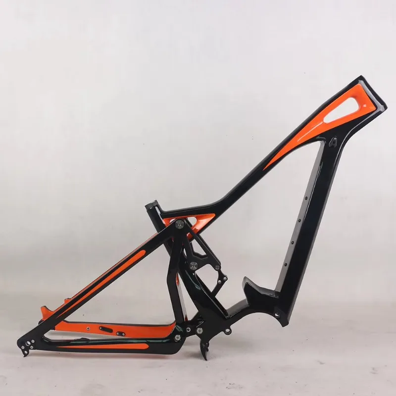 

27.5er Full Suspension Electric Mountain Bike Carbon Frame Bafang M620 Carbon E-bike Dual Suspension MTB Orange 021c YS728 E23